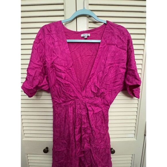 BTFL-LIFE Candra Floral Jacquard Kimono Sleeve Dress Pink Size XS - Picture 2 of 6